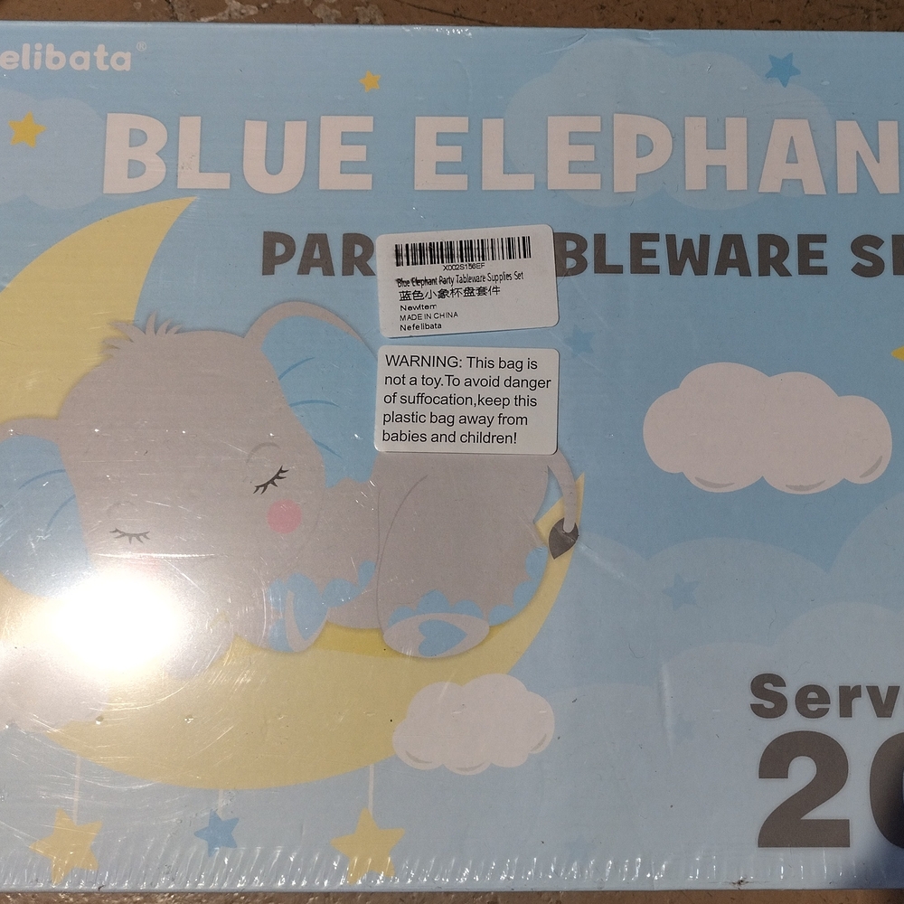 Blue Elephant Party Tableware Set